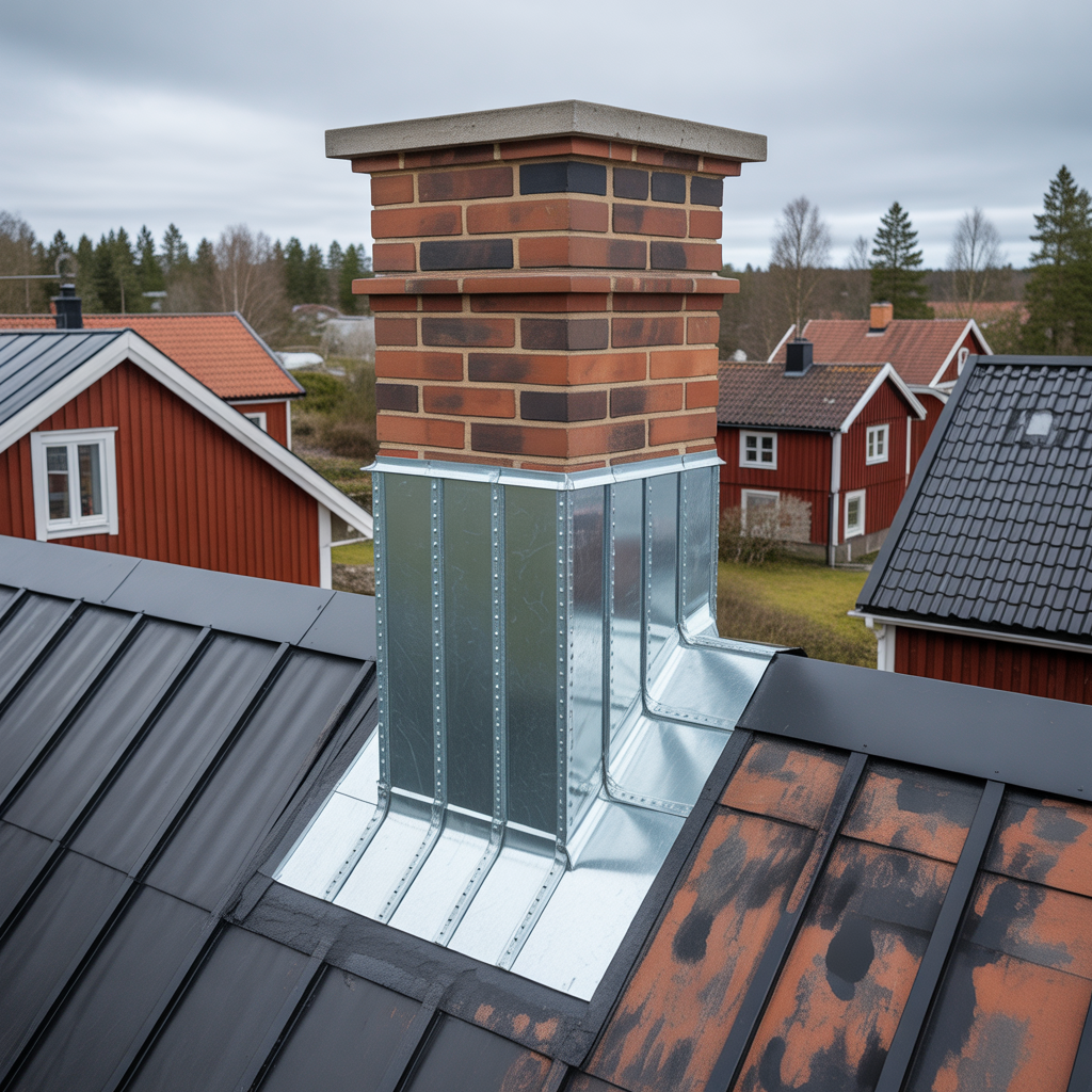 skorstensbeslag i plat tatning byte och kostnad